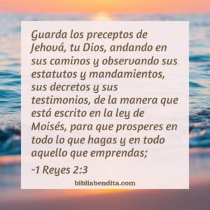 Explicación 1 Reyes 2:3. 'Guarda los preceptos de Jehová, tu Dios ...