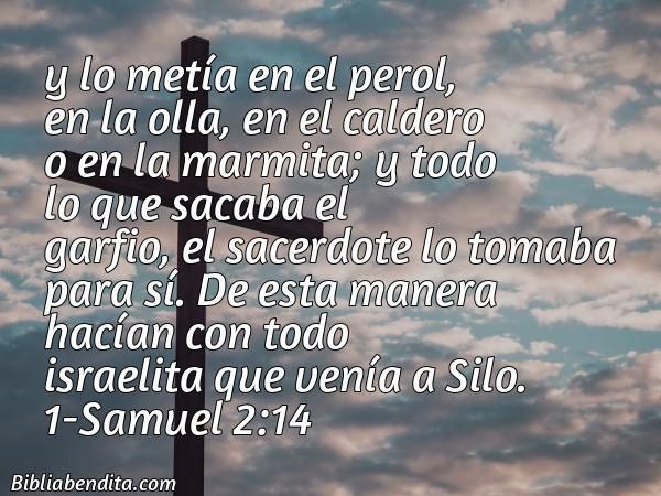 ¿Qué significa el Versículo 1 Samuel 2:14?, su importancia y  que podemos conocer de este versículo de la biblia. Explicación de Verso 1 Samuel 2:14 en la biblia