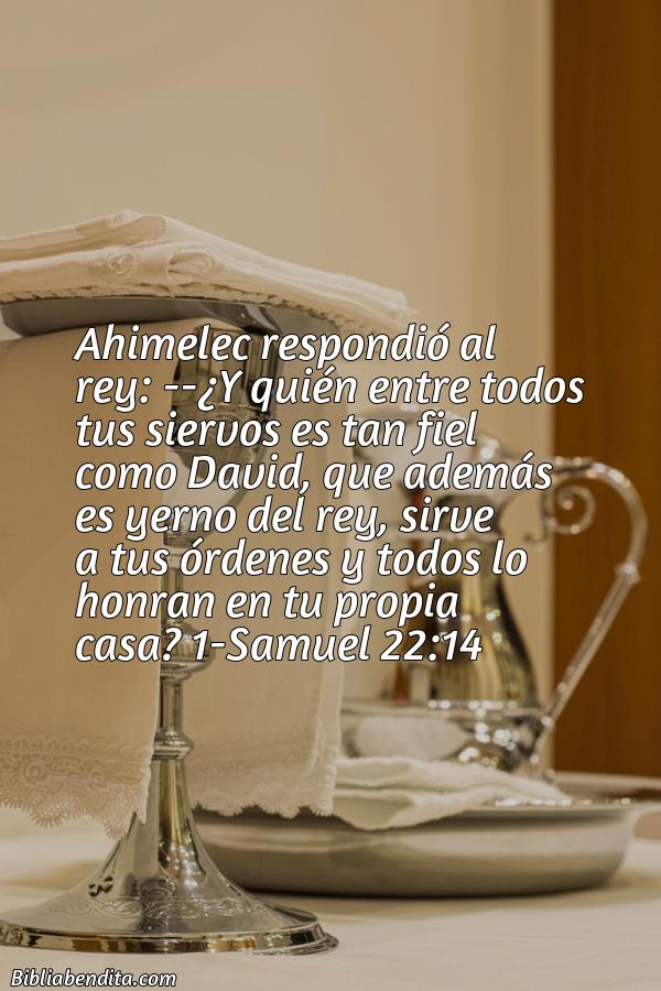 ¿Qué significa el Versículo 1 Samuel 22:14?, su importancia y las reflexiones que podemos aprender con este versículo de la biblia. Explicación de Verso 1 Samuel 22:14 en la biblia