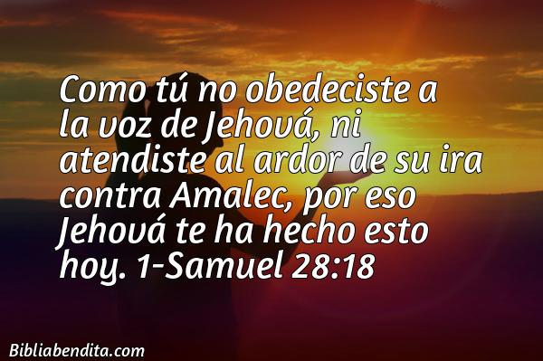 ¿Qué significa el Versículo 1 Samuel 28:18?, la importancia y las reflexiones que podemos conocer en este verso de la biblia. Explicación de Verso 1 Samuel 28:18 en la biblia