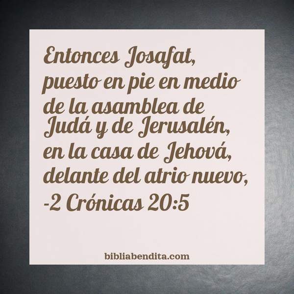 ¿Qué significa el Versículo 2 Crónicas 20:5?, su importancia y las reflexiones que podemos conocer con este verso de la biblia. Explicación de Verso 2 Crónicas 20:5 en la biblia