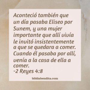 Explicación 2 Reyes 4:8. 'Aconteció también que un día pasaba Eliseo ...