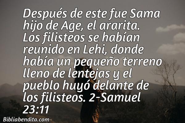 ¿Qué significa el Versículo 2 Samuel 23:11?, la importancia y  que podemos aprender de este versículo de la biblia. Explicación de Verso 2 Samuel 23:11 en la biblia