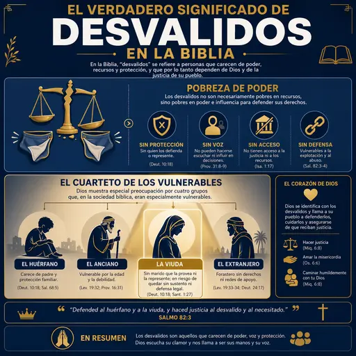 Infografía del verdadero significado de desvalidos en la Biblia y la pobreza de poder.